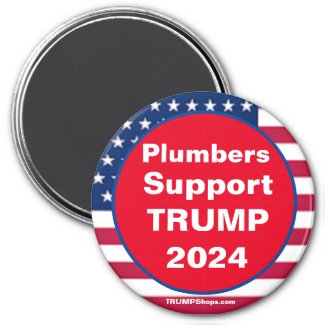 Plumbers Support TRUMP 2024 Red Refrigerator Magnet