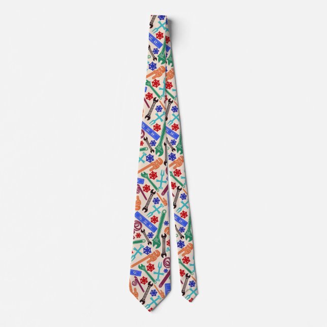 Plumbers Tools, Pipefitter, Novelty Print Neck Tie (Front)