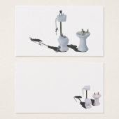 Plumbers working on porcelain toilet pull chain (Front & Back)