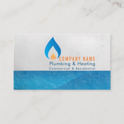 Plumbing and heating business logo business card