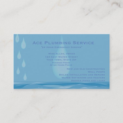 Plumbing and Heating Customizable Business Card