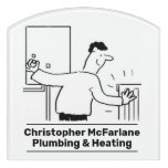 Plumbing and heating engineer door sign