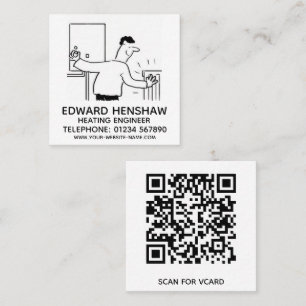 Plumbing and Heating Engineer Square Business Card