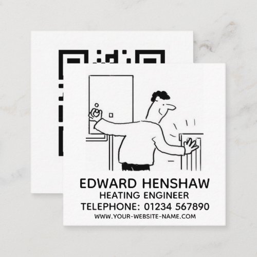 Plumbing and Heating Engineer Square Business Card