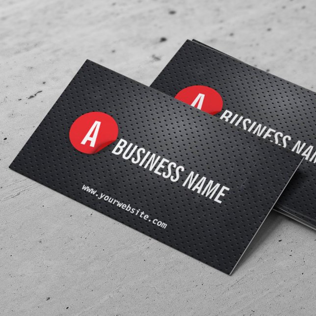 Plumbing Black Metal Red Label Plumber Business Card (Creator Uploaded)