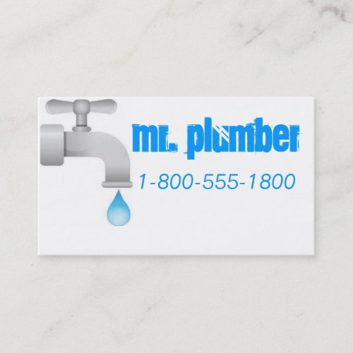 Plumbing Blue Business Cards