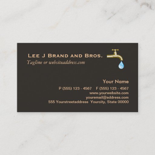 Customizable Plumbing Business Card