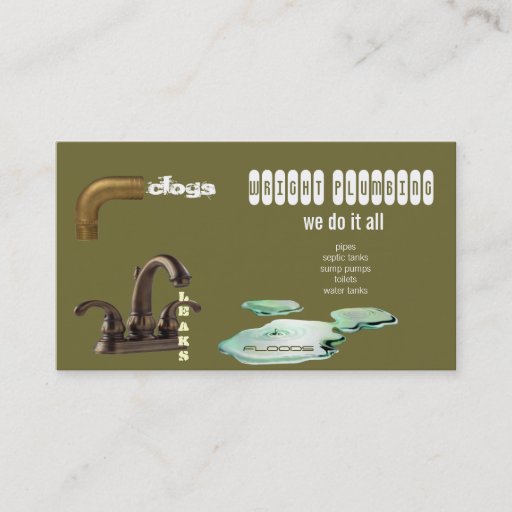 Customizable plumbing business card
