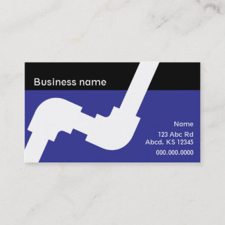 Plumbing business card royal blue and black