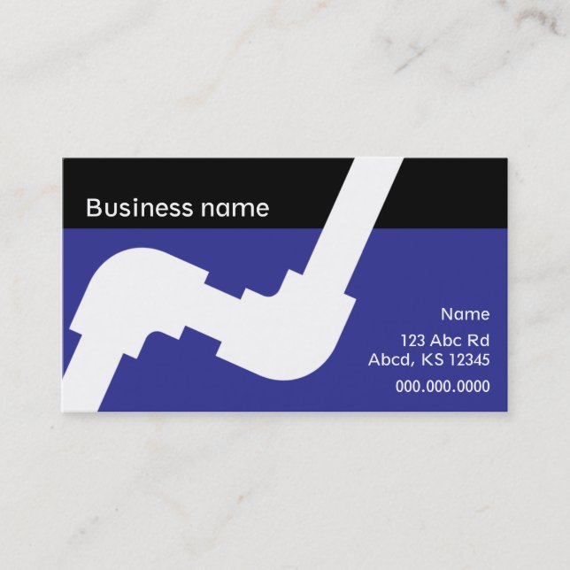 Plumbing business card royal blue and black (Front)