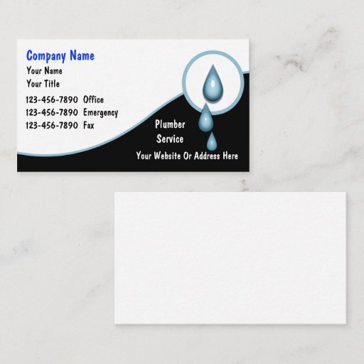 Customizable Plumbing Business Cards
