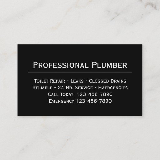 Customizable Plumbing Business Cards