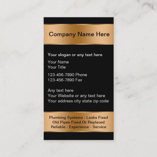 Customizable Plumbing Business Cards