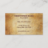 Plumbing Business cards (Back)