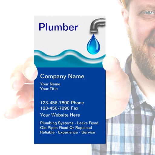 Customizable Plumbing Business Cards