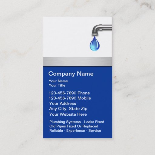 Customizable Plumbing Business Cards