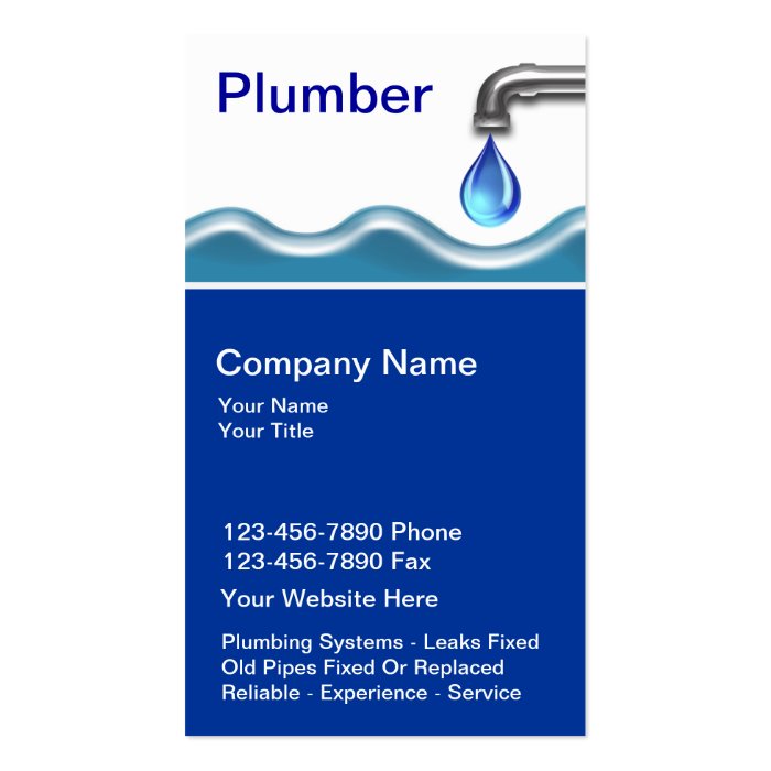 Plumbing Business Cards