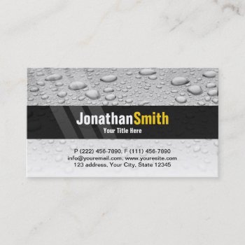 Plumbing Business Cards Grey Water Drops by superdazzle at Zazzle