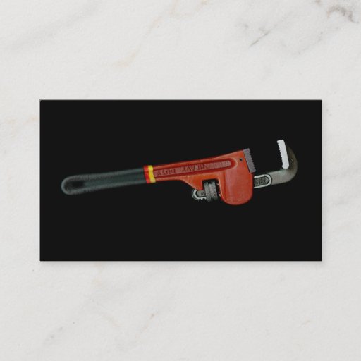 Customizable Plumbing business cards plumbers wrench art