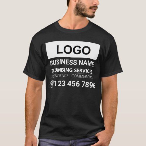 Plumbing business Logo Slogan Branded workwear T_Shirt