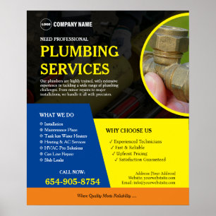 Plumbing Business Services Custom Poster