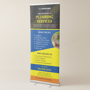 Plumbing Business Services Custom Retractable Banner