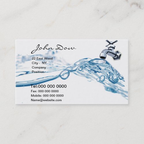 plumbing company Business Card v1