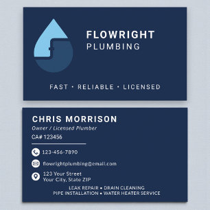Plumbing Company Professional Business Card