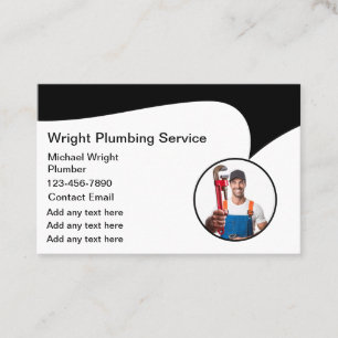 Plumbing Contractor Modern Business Cards