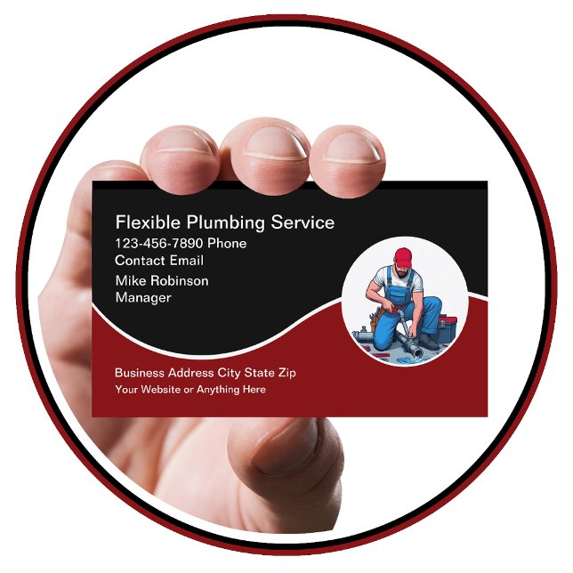 Plumbing Contractor Modern Business Cards (Creator Uploaded)