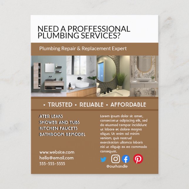 plumbing handyman bathroom kitchens  flyer (Front)