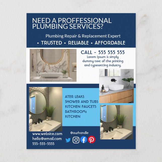 plumbing handyman bathroom kitchens  flyer (Front)