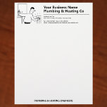 Plumbing & Heating Company Letterhead<br><div class="desc">Plumbing & Heating Services Business Letterhead. Use as a letterhead template for your own business. Fun image shows a heating engineer working on a gas boiler and feeling the heat from a radiator.</div>