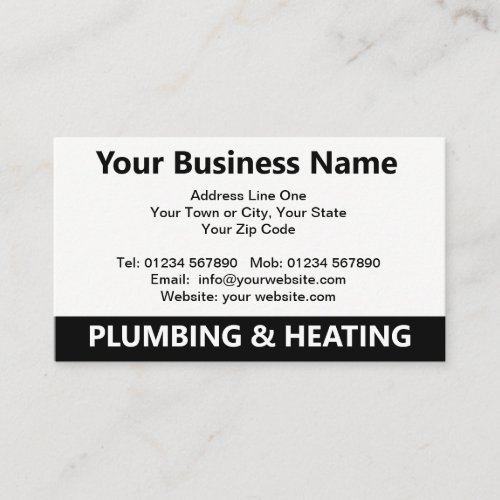 Plumbing  Heating QR Code Business Card