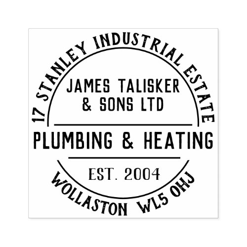 Plumbing  Heating Rubber Stamp