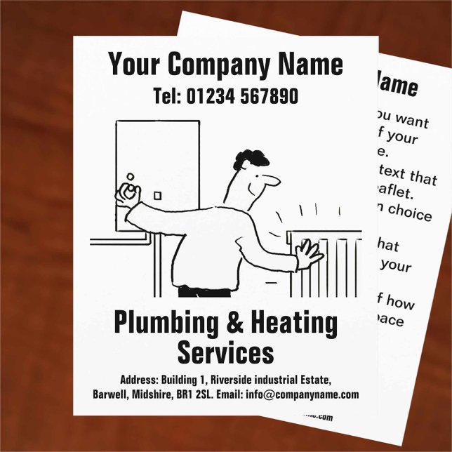 Plumbing & Heating Services Cartoon Design Flyer (Creator Uploaded)