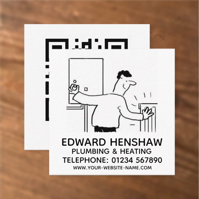 Plumbing & Heating Square Business Card (Creator Uploaded)