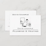 Plumbing &amp; Heating with Illustration  Business Card