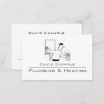 Plumbing &amp; Heating with Illustration Business Card