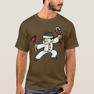 Plumbing Ninja   Plumber Plunger Pipe Wrench T-Shirt