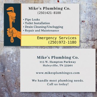Plumbing Orange and Blue Pipe Wrench Plumber