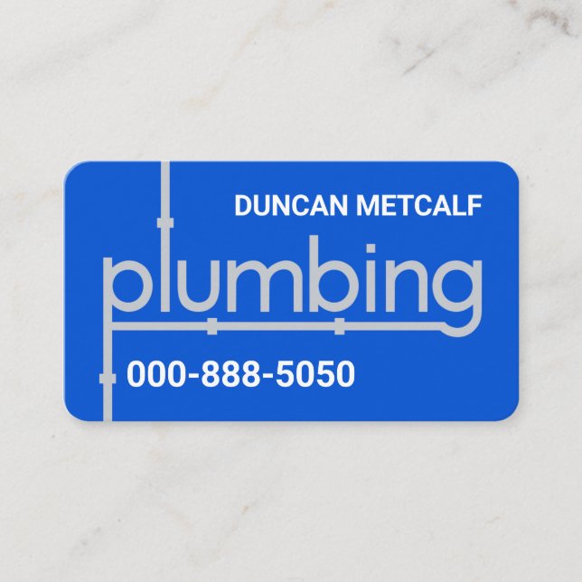 Plumbing Pipeline Leaking Blue Water Business Card (Front)