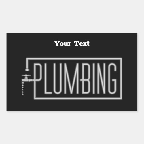 Plumbing _ Pipes and Dripping Facet Custom Rectangular Sticker
