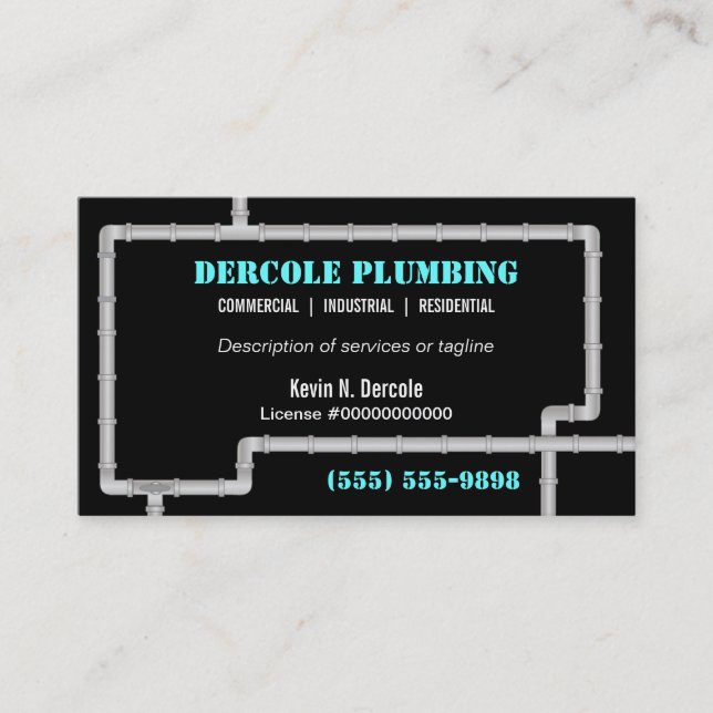Plumbing Pipes Business Card (Front)