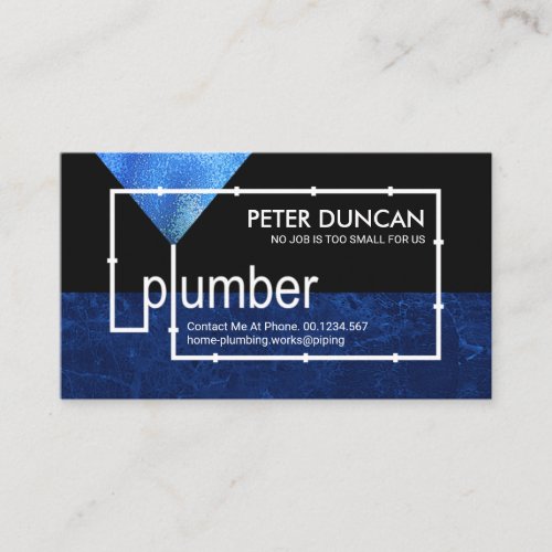 Plumbing Pipes Leaking Blue Water Business Card