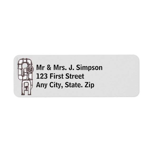Plumbing Plumber Pipes Custom Label (Front)