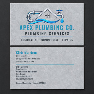 Plumbing Plumber Professional Business Card