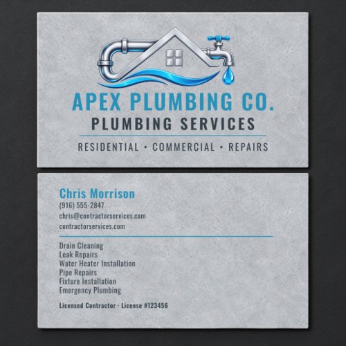 Plumbing Plumber Professional Business Card
