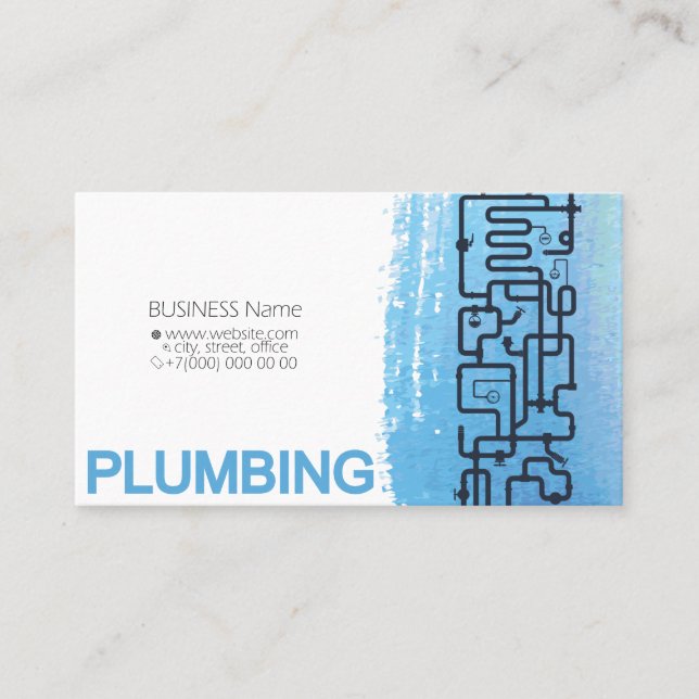 Plumbing plumbing system business card (Front)