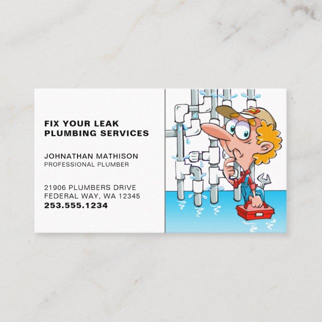 Plumbing Professional Business Card (Front)